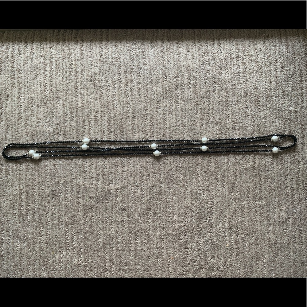 Ann Hand black and Pearl necklace